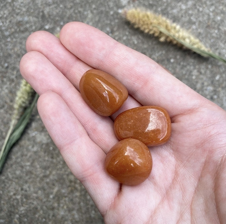 Orange aventurin (mellan)