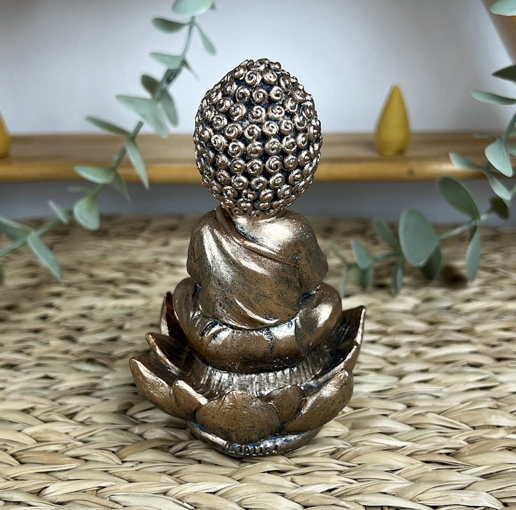BACKFLOW rökelsehållare Buddha bronsfärgad