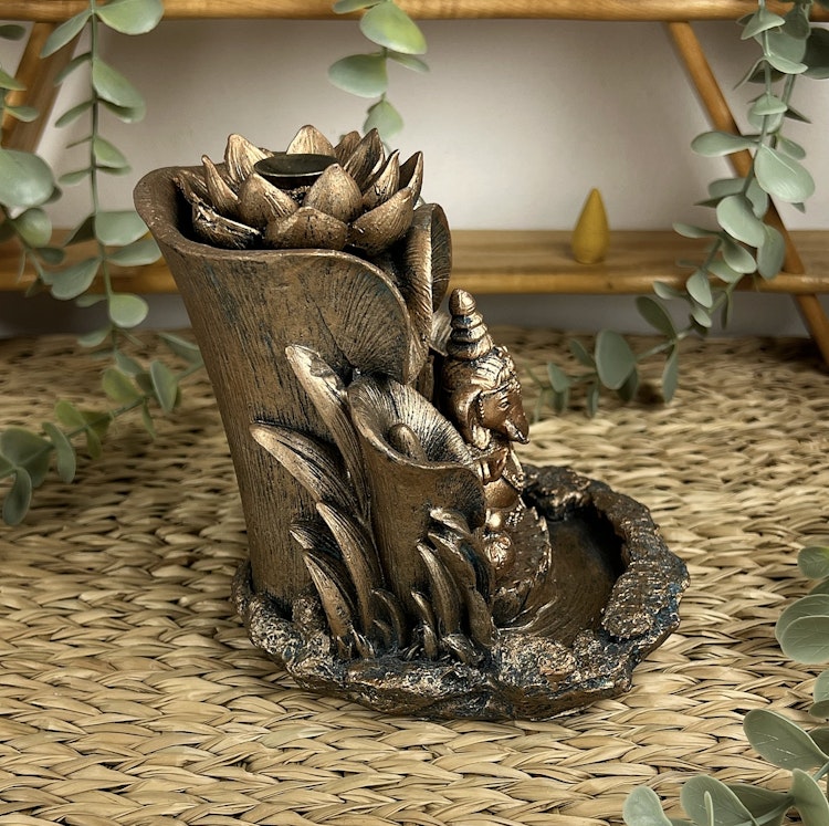 BACKFLOW rökelsehållare ganesha och lotus