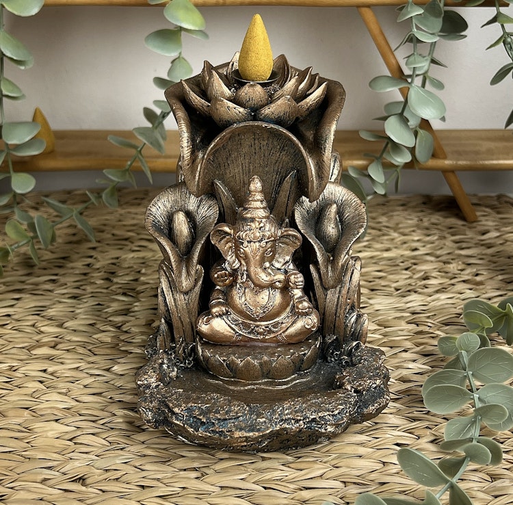 BACKFLOW rökelsehållare ganesha och lotus