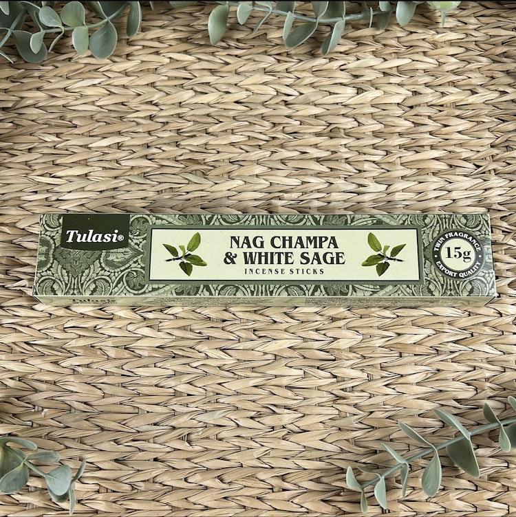 Vit Salvia/Nag Champa rökelsepinnar (Tulasi)