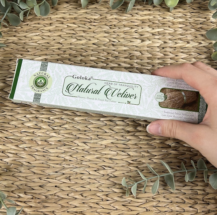 Natural Vetiver rökelsepinnar Goloka