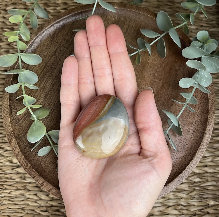 Polykromjaspis meditationssten (handsten) Q