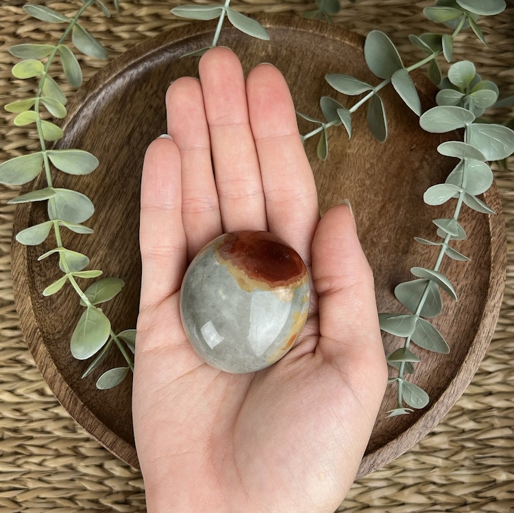 Polykromjaspis meditationssten (handsten) R