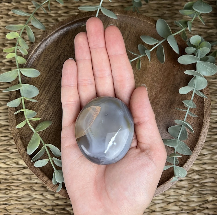 Orca agat (späckhuggaragat) meditationssten (handsten) A