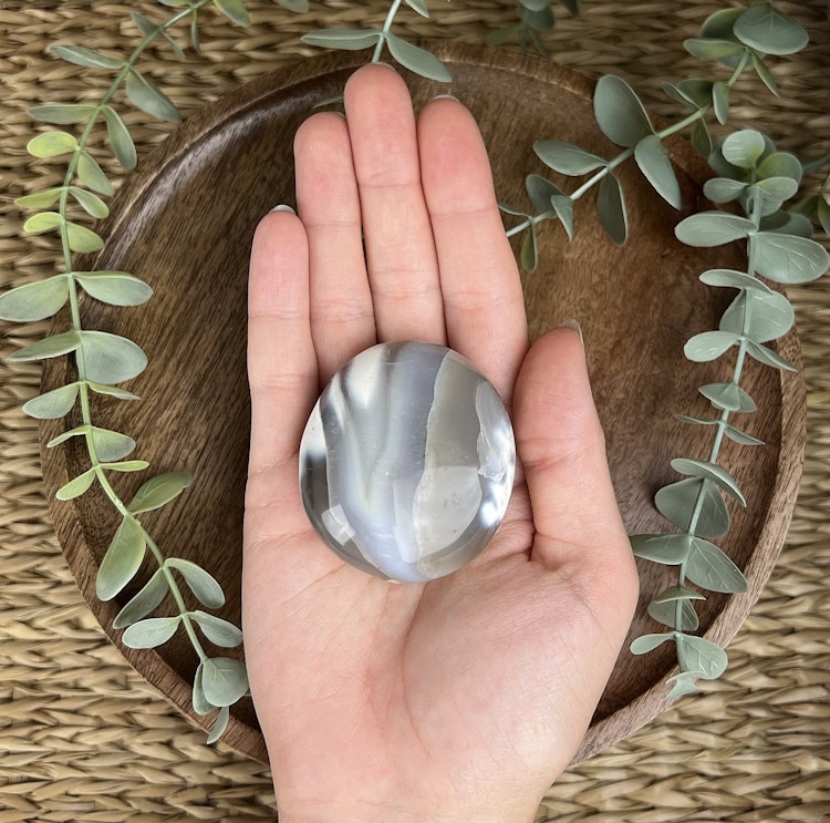 Orca agat (späckhuggaragat) meditationssten (handsten) D