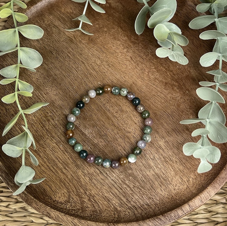 Stenarmband av indisk agat (6 mm)