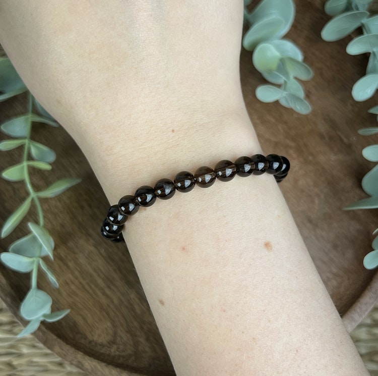 Stenarmband av rökkvarts (6 mm) A