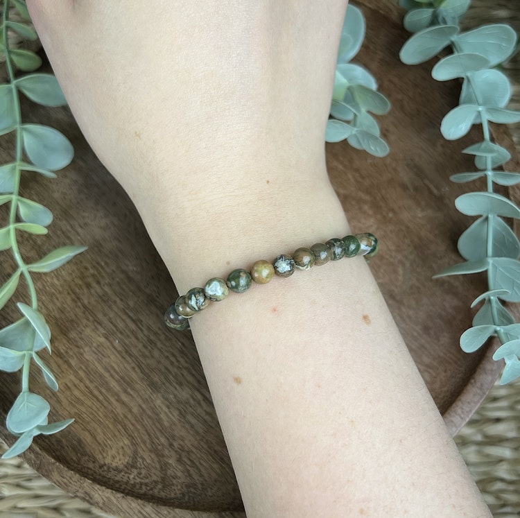 Stenarmband av ryolit (6 mm)
