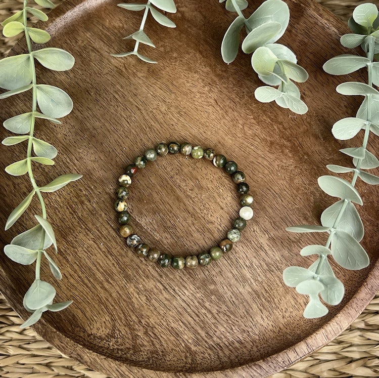 Stenarmband av ryolit (6 mm)