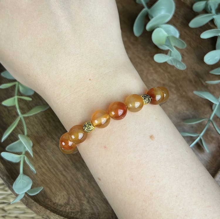 Stenarmband av karneol (8 mm)