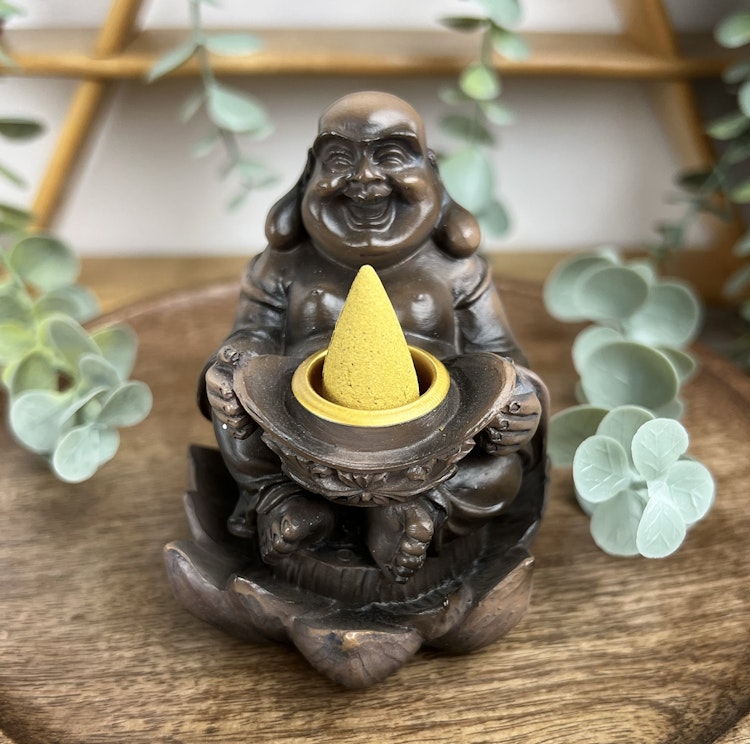 BACKFLOW rökelsehållare Buddha på lotus