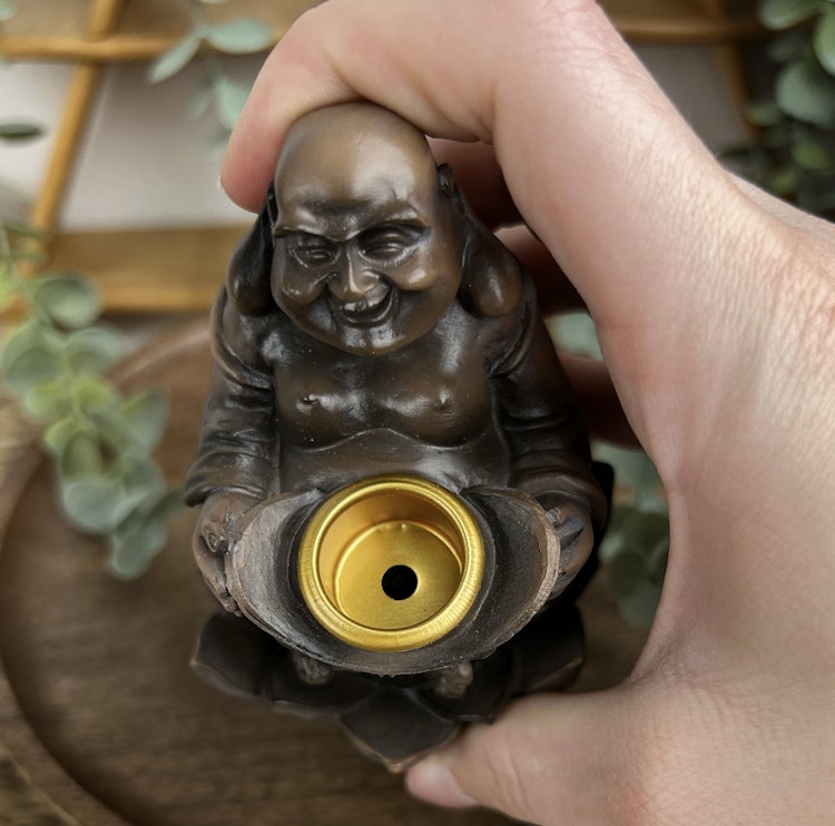 BACKFLOW rökelsehållare Buddha på lotus