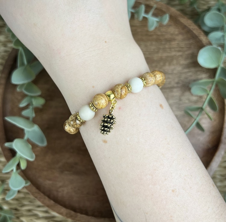 Stenarmband av Bildjaspis (8 mm)