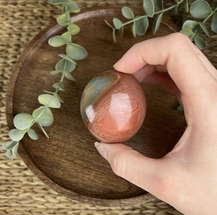 Polykromjaspis meditationssten (handsten) L