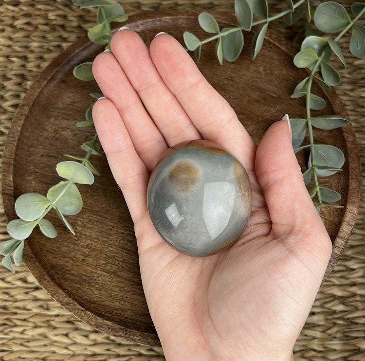 Polykromjaspis meditationssten (handsten) L