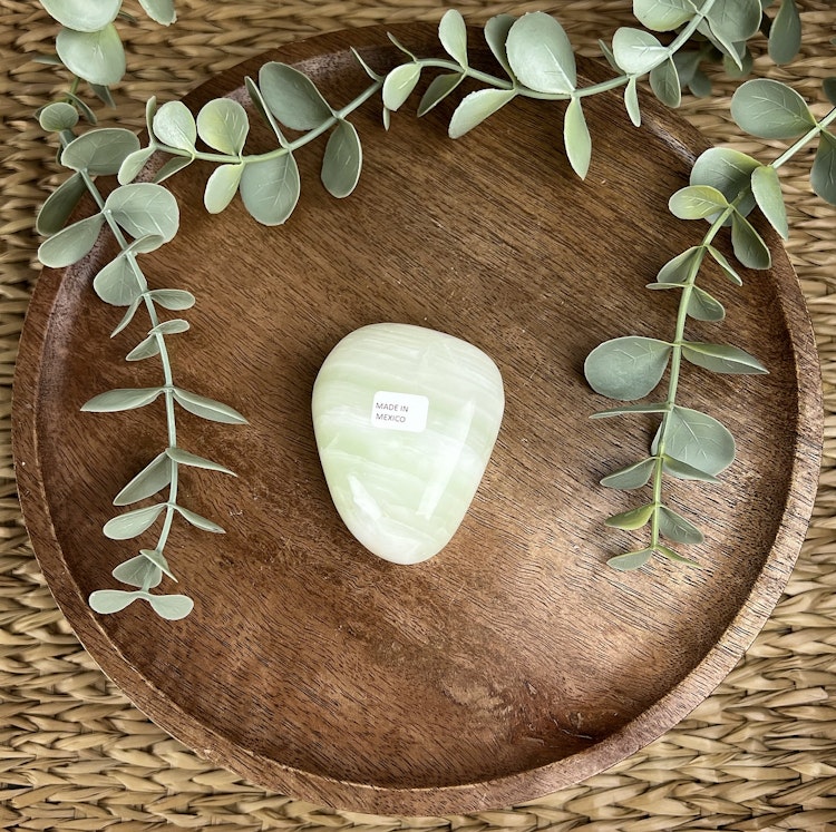Grön kalcit meditationssten (handsten) D