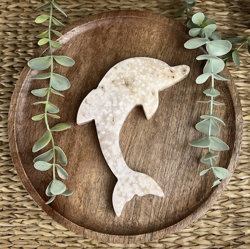 Rosa Ametist delfin carving D