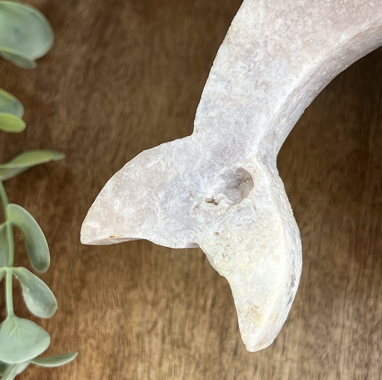 Rosa Ametist delfin carving E