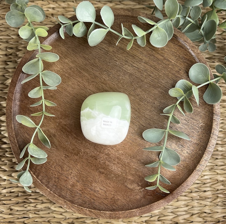 Grön Kalcit meditationssten (handsten) E