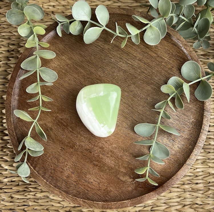 Grön Kalcit meditationssten (handsten) F