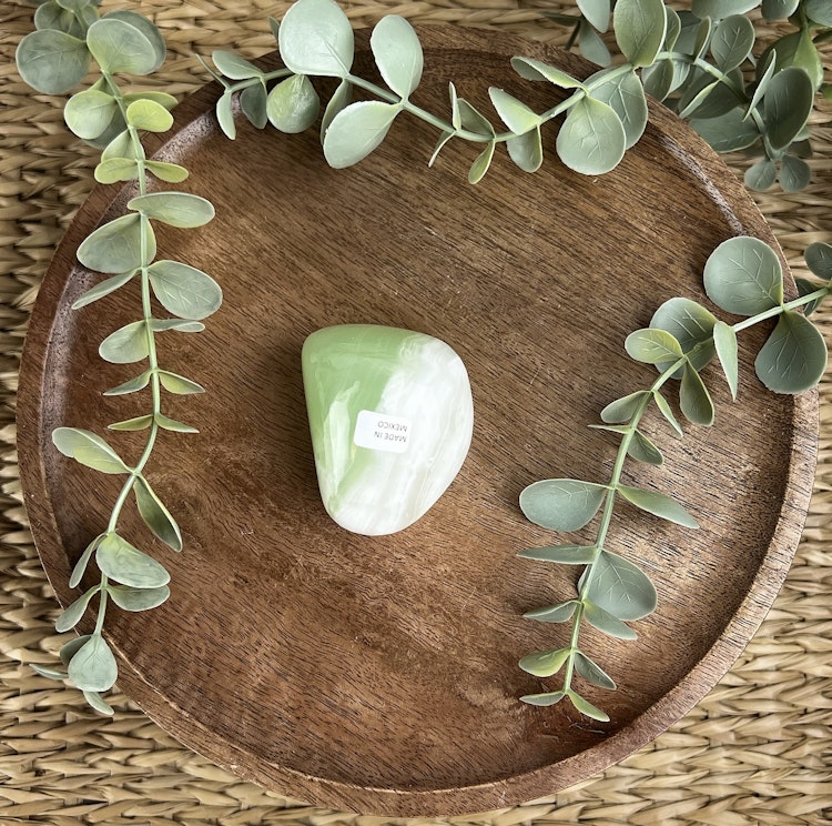 Grön Kalcit meditationssten (handsten) F