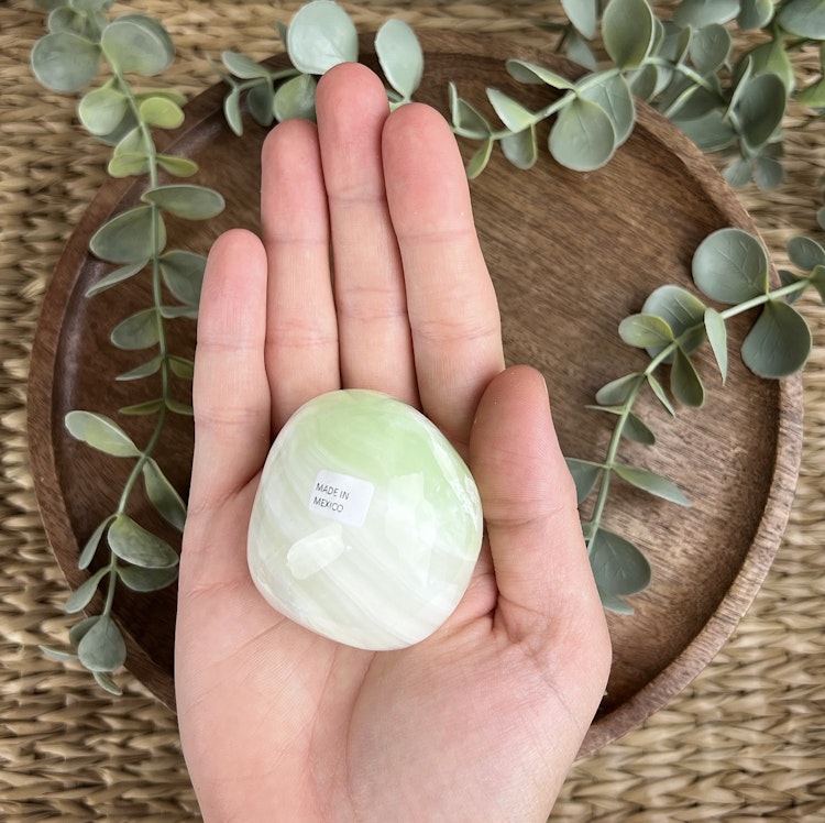 Grön Kalcit meditationssten (handsten) G