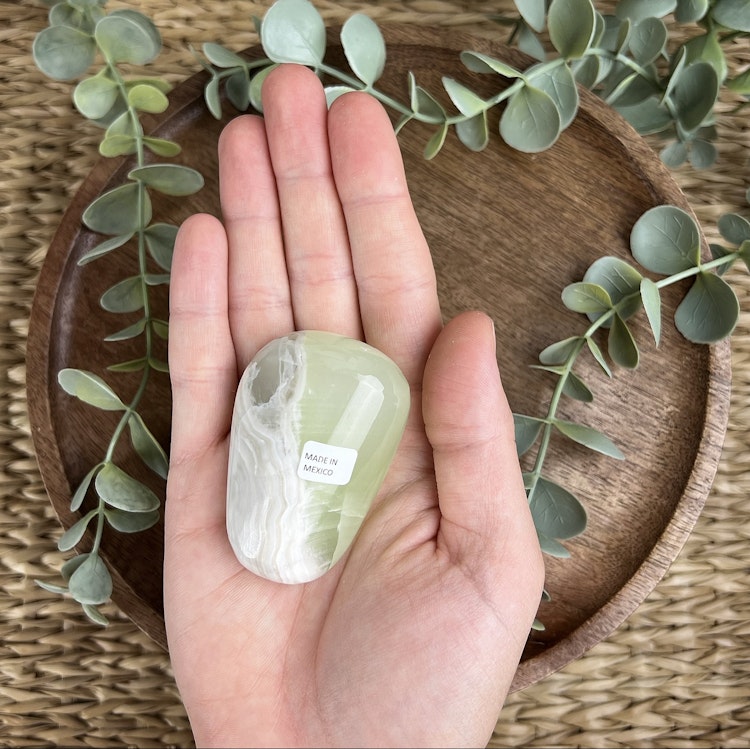 Grön Kalcit meditationssten (handsten) H