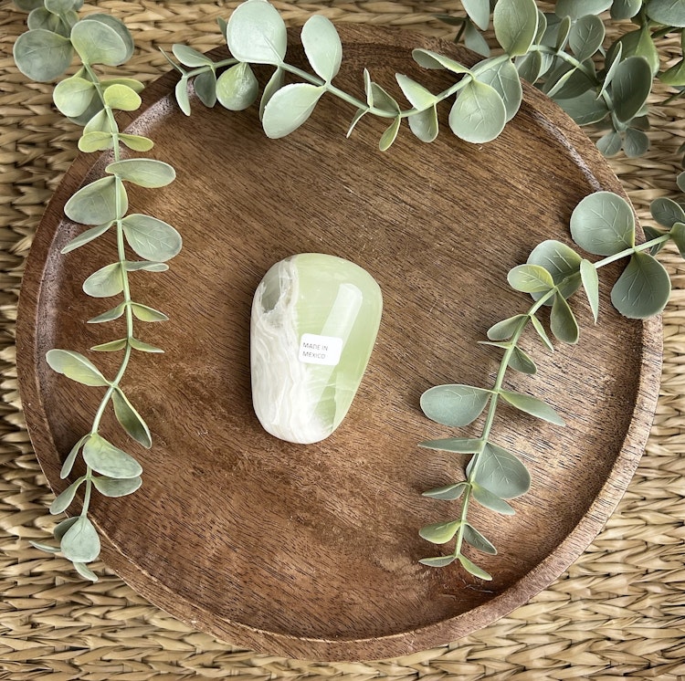 Grön Kalcit meditationssten (handsten) H