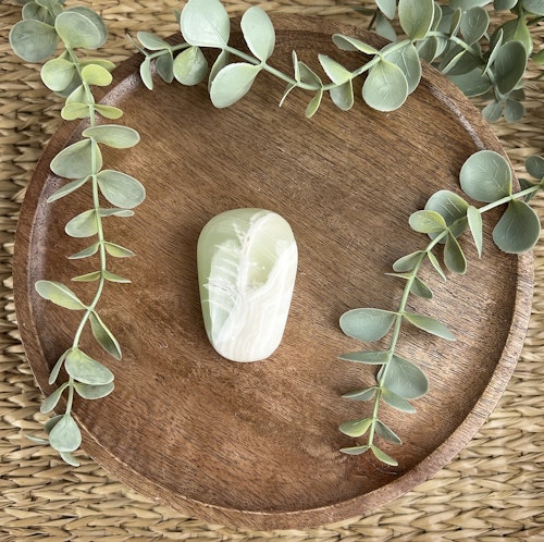 Grön Kalcit meditationssten (handsten) H