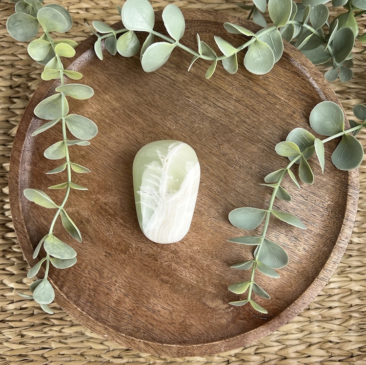 Grön Kalcit meditationssten (handsten) H