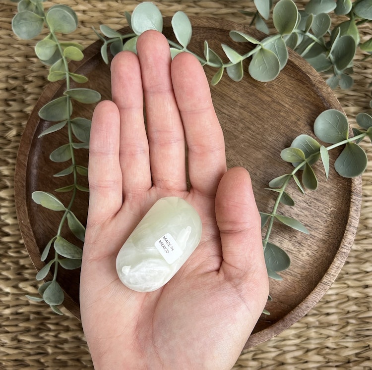 Grön Kalcit meditationssten (handsten) K