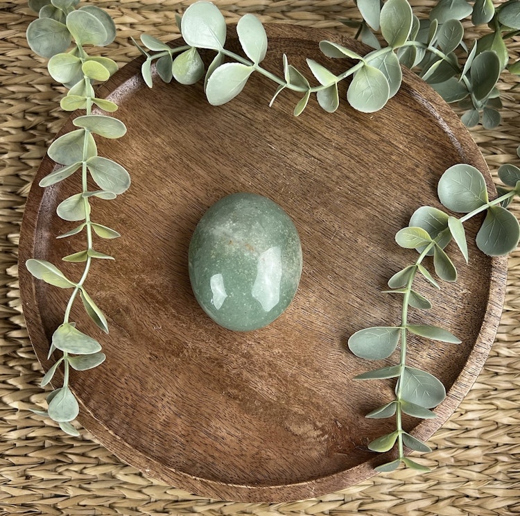 Grön Aventurin meditationssten (handsten) A