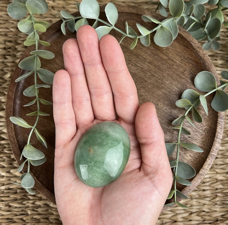 Grön Aventurin meditationssten (handsten) B