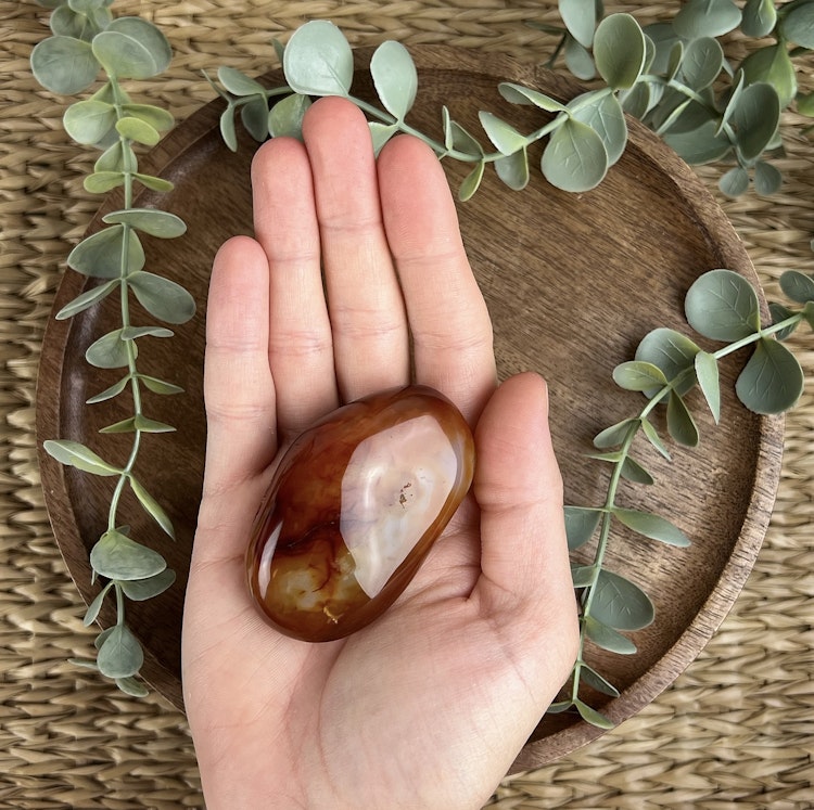 Karneol meditationssten (handsten) F