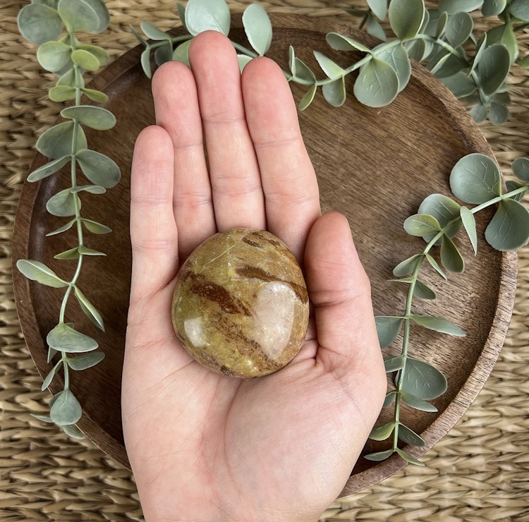 Grön Opal meditationssten (handsten)