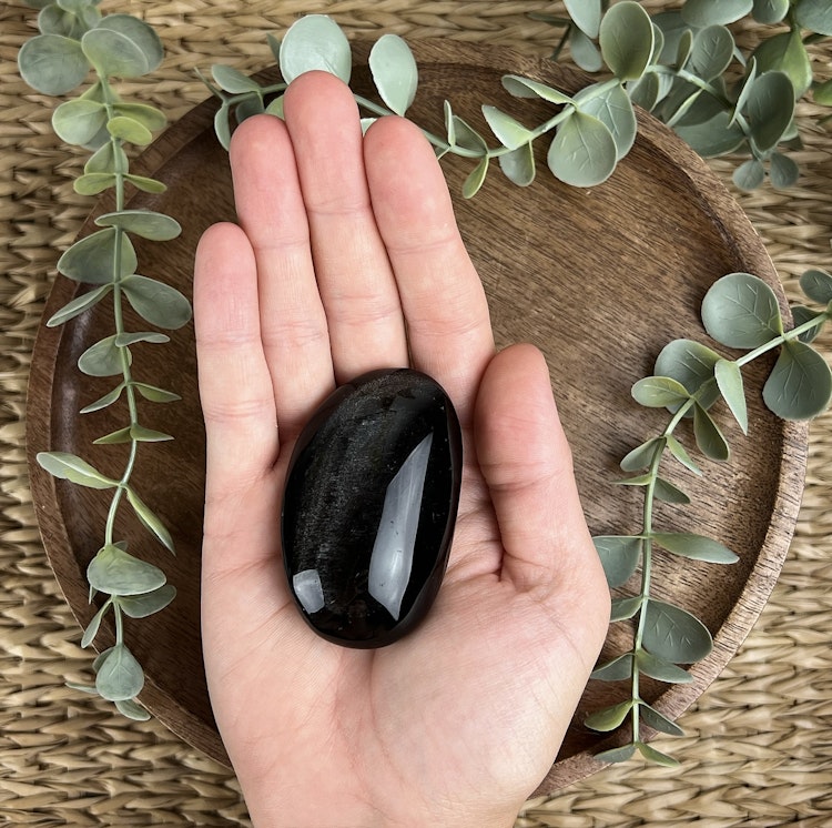 Silversheen Obsidian meditationssten (handsten) B
