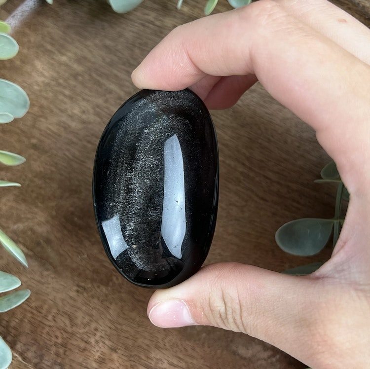 Silversheen Obsidian meditationssten (handsten) B