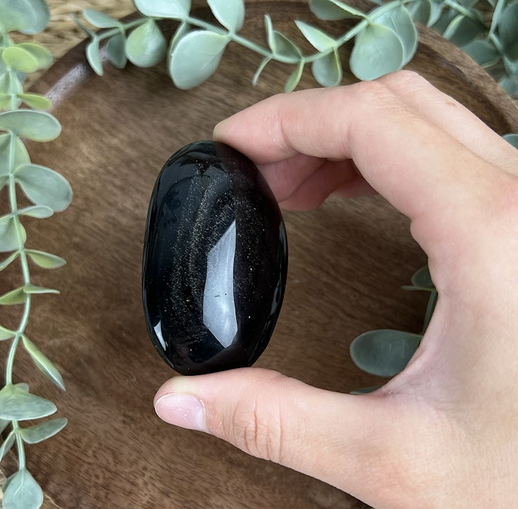 Silversheen Obsidian meditationssten (handsten) B