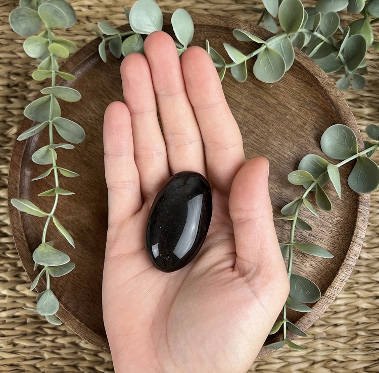 Silversheen Obsidian meditationssten (handsten) D