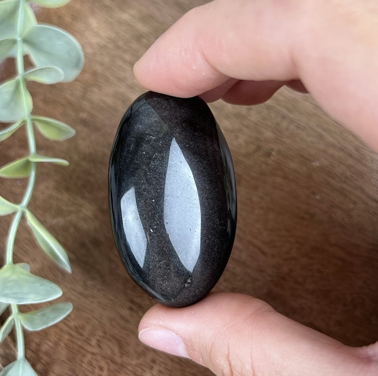 Silversheen Obsidian meditationssten (handsten) D