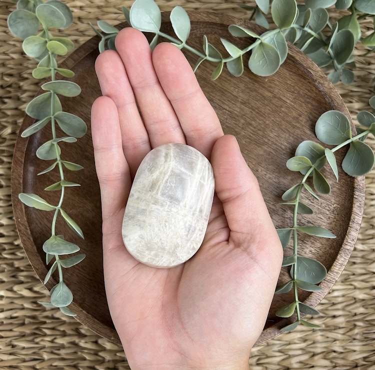 Indisk Månsten meditationssten (handsten) A