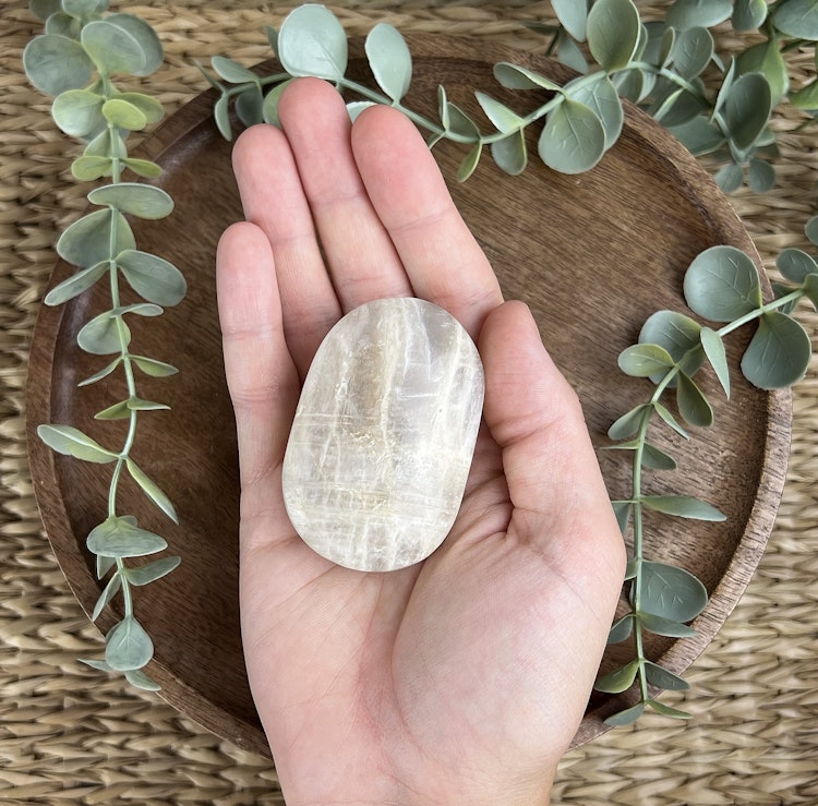 Indisk Månsten meditationssten (handsten) A