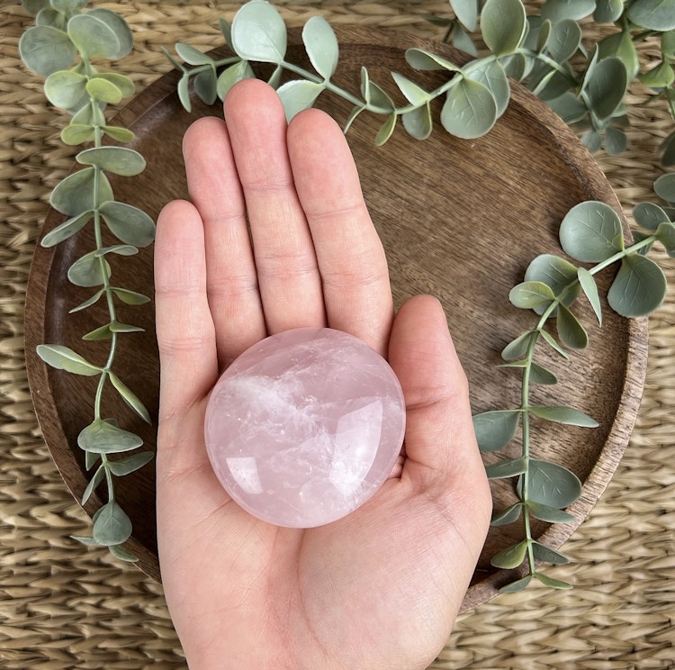 Rosenkvarts meditationssten (handsten) A