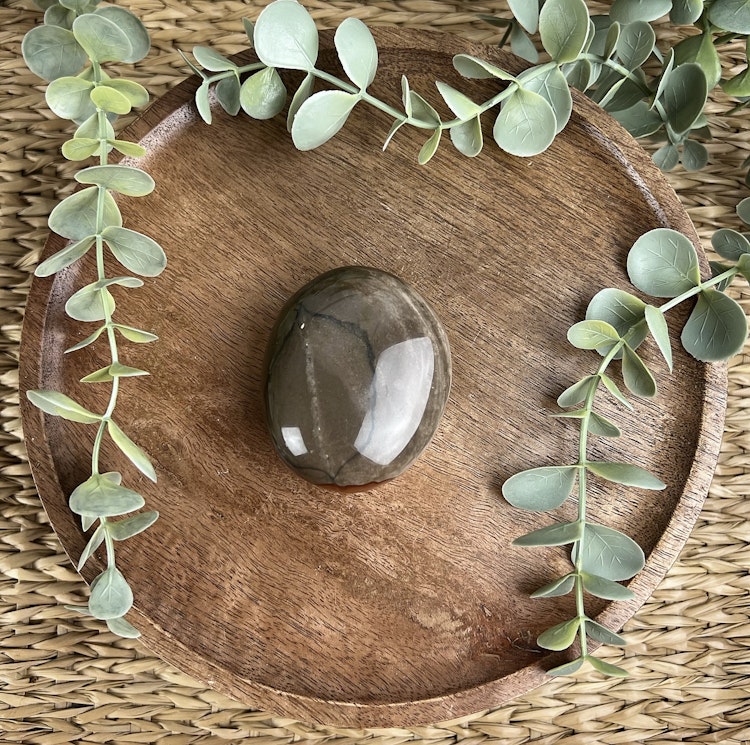 Polykrom Jaspis meditationssten (handsten) H