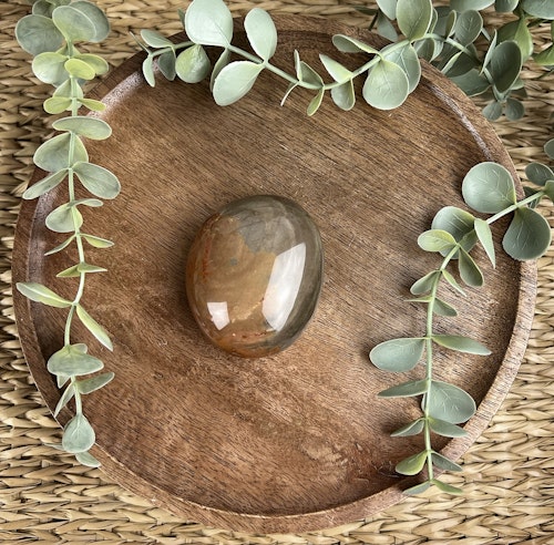 Polykrom Jaspis meditationssten (handsten) H