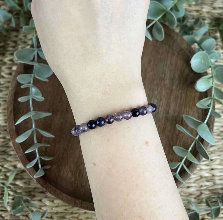 Stenarmband av lila Fluorit (6 mm)
