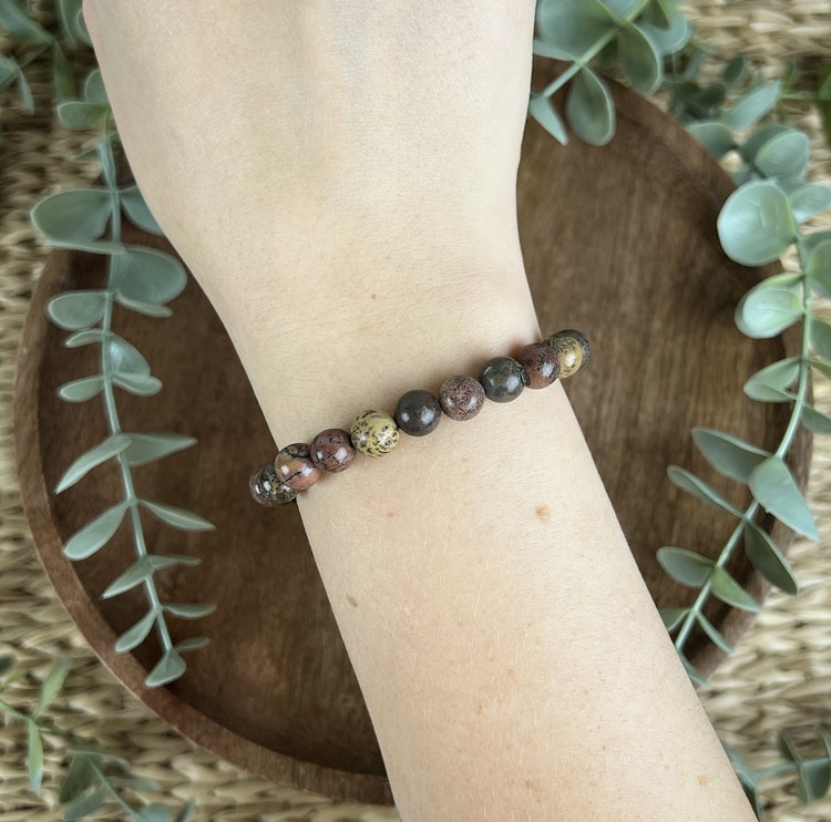 Stenarmband av Dendritjaspis (8 mm)