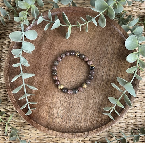 Stenarmband av Dendritjaspis (8 mm)