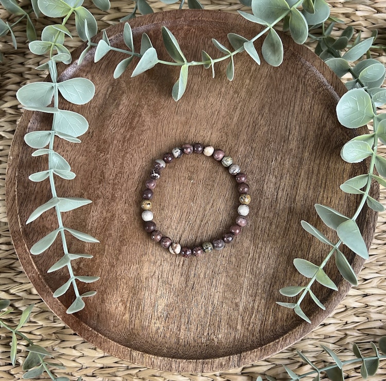Stenarmband av Dendritjaspis (6 mm)